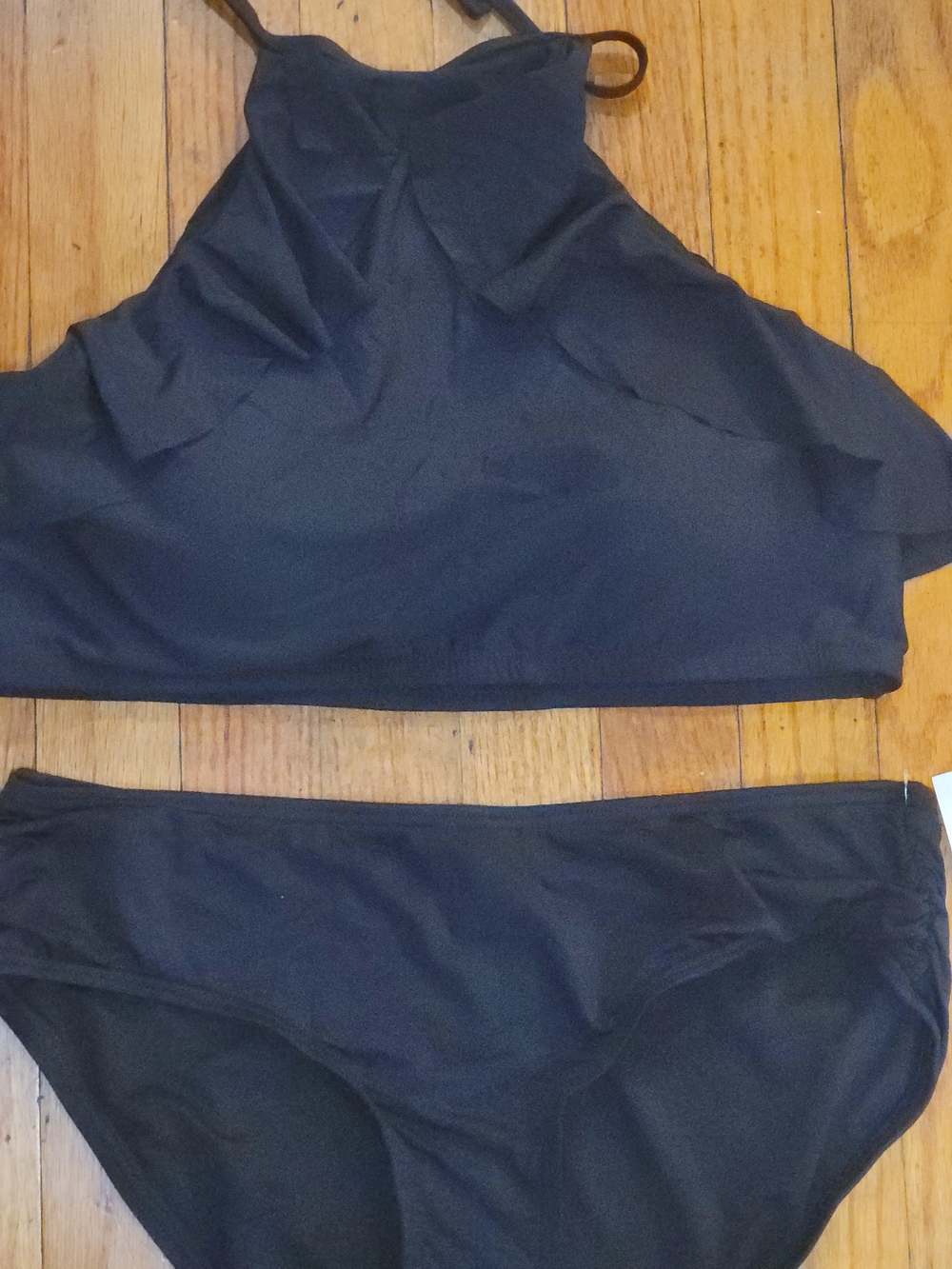 Coco Reef Black High-Neck Flounce Bikini Set